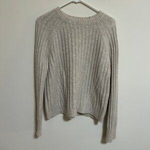 Cream Colored Scoop Neck Sweater Comfortable Cozy Basics by A New Day Sz M EUC